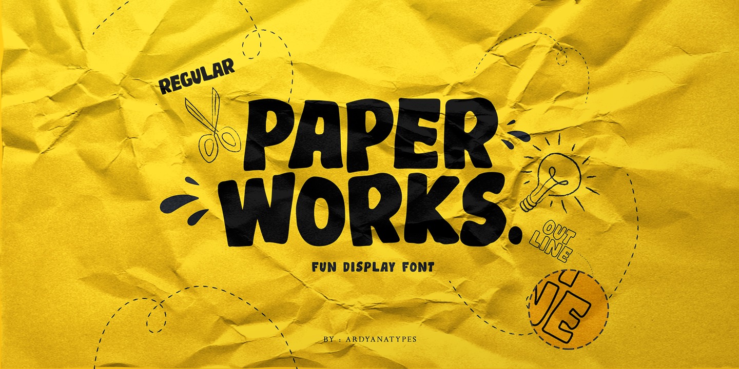 Beispiel einer Paper Works Regular-Schriftart